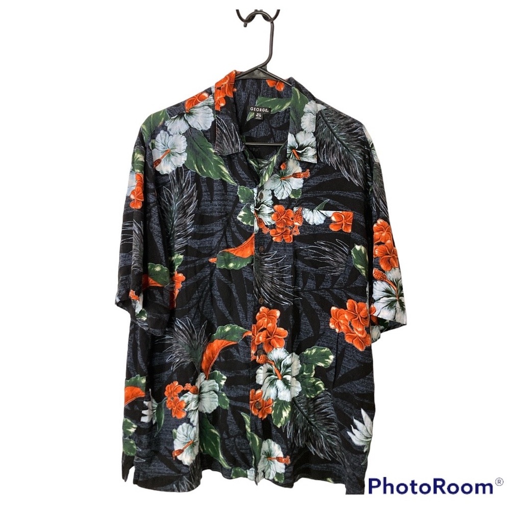 EUC George Men’s Tropical Button Down Shirt XL